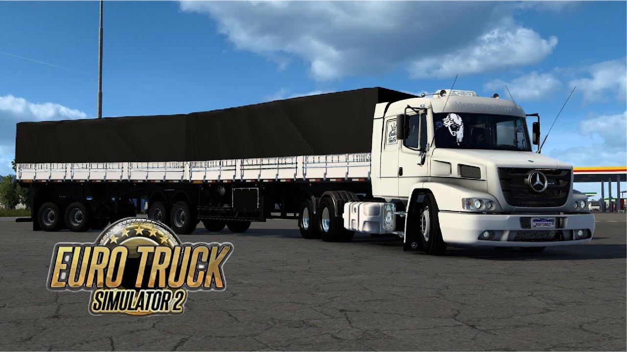 Fis uma viagem com um Mercedes Benz Atrom LS 1635 Atrom Euro Truck Simuleitor 2
