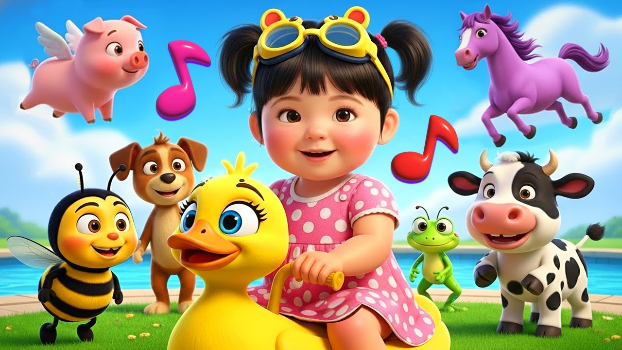 🎶 Abejita Chiquitita 🐝, Lola 🐮, Patito 🐥, Celestino 🐷 & Sapito 🐸🐔🐴🐶 &ndash; Pool Party Songs for Kids
