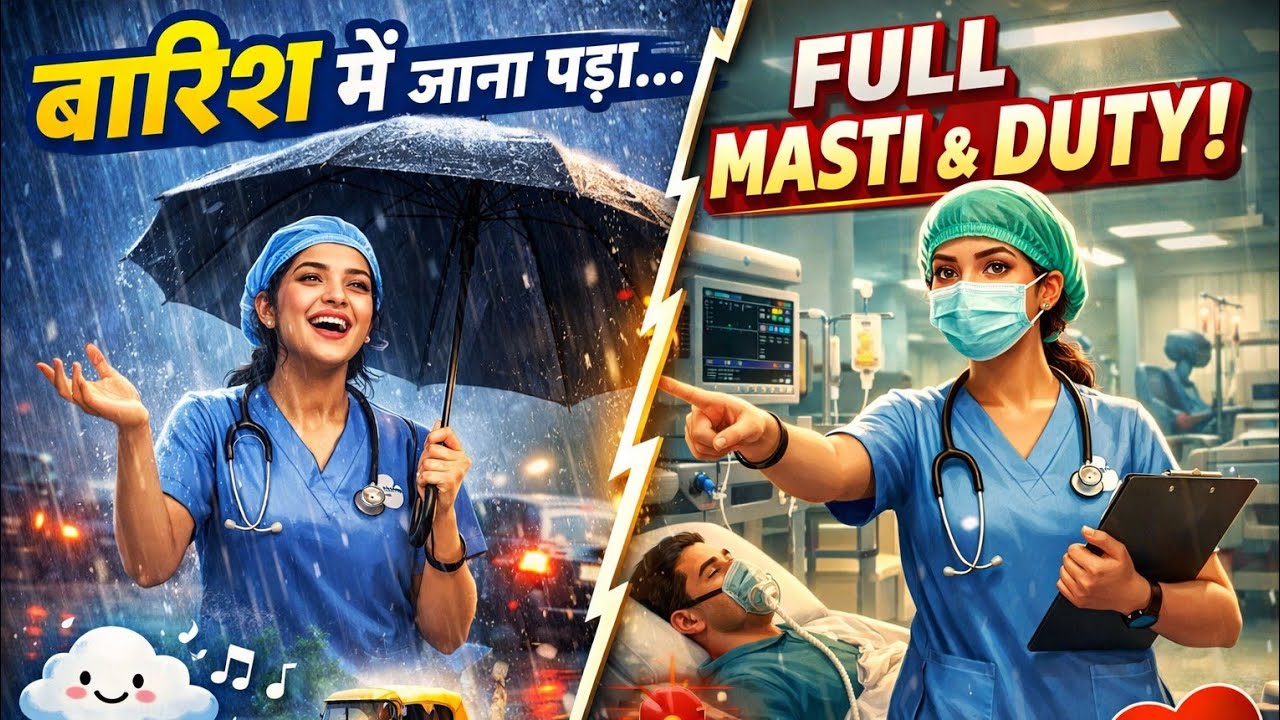 Barish me hospital duty 🏥 🌧️ / full masti vlog 😊