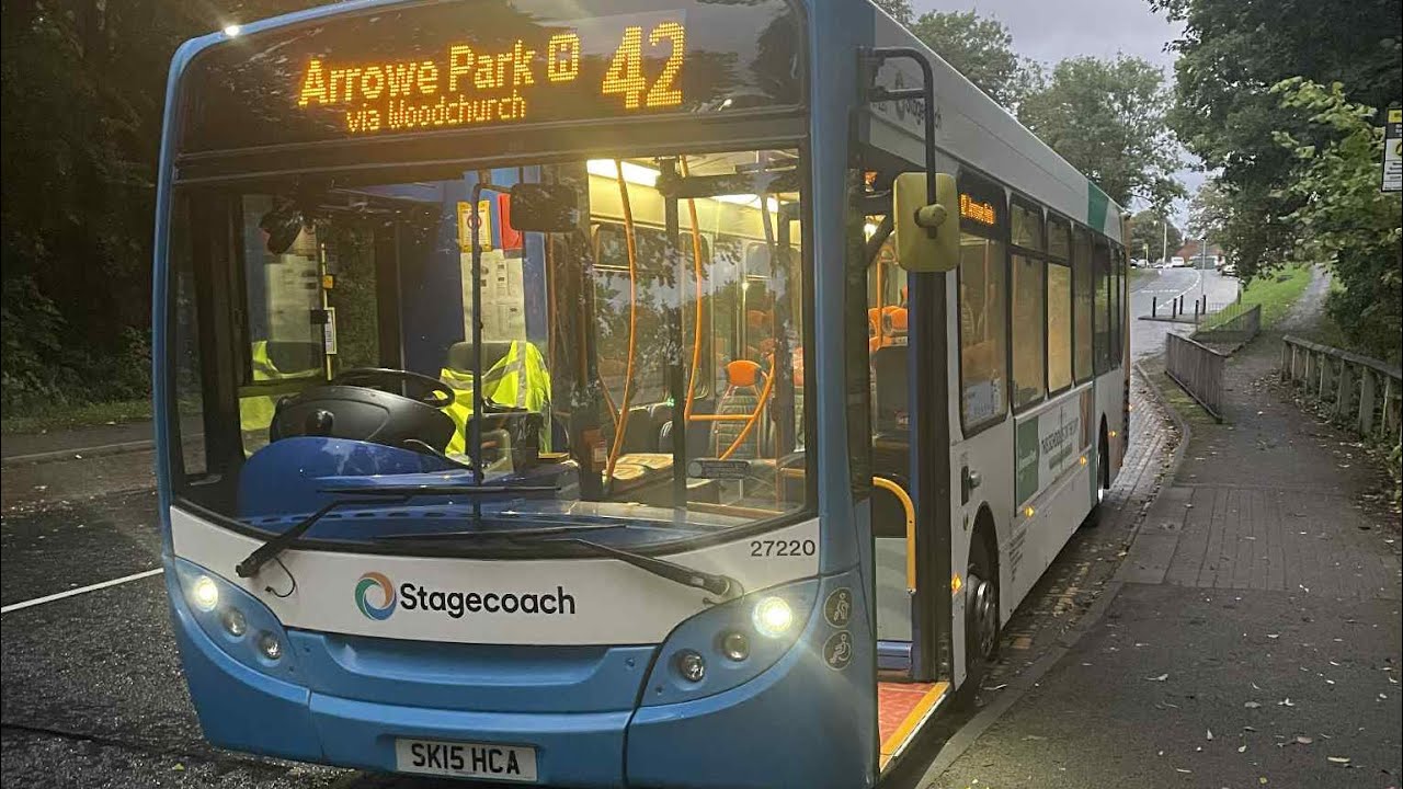 Stagecoach Rock Ferry based 27220 SK15 HCA on the 41-Eastham Rake between the depot and Shore Drive