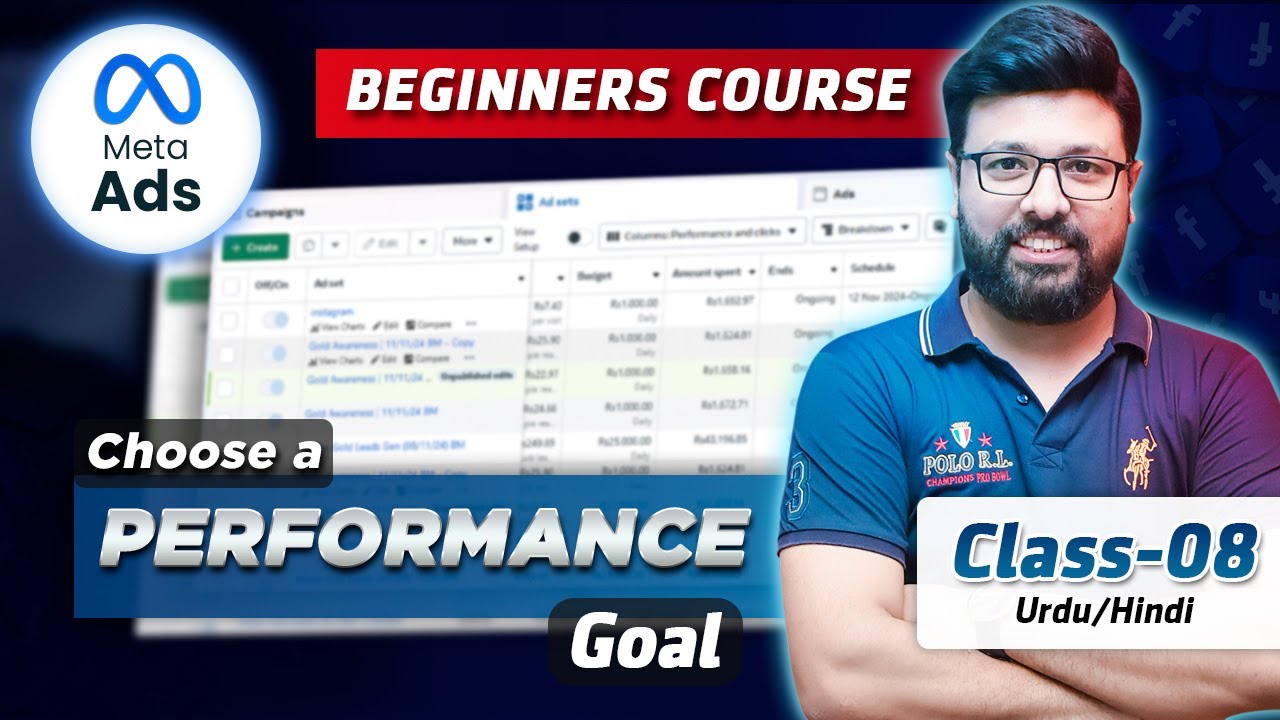 Performance Goal | Class 08 | Meta Ads Beginners Course | Urdu/Hindi