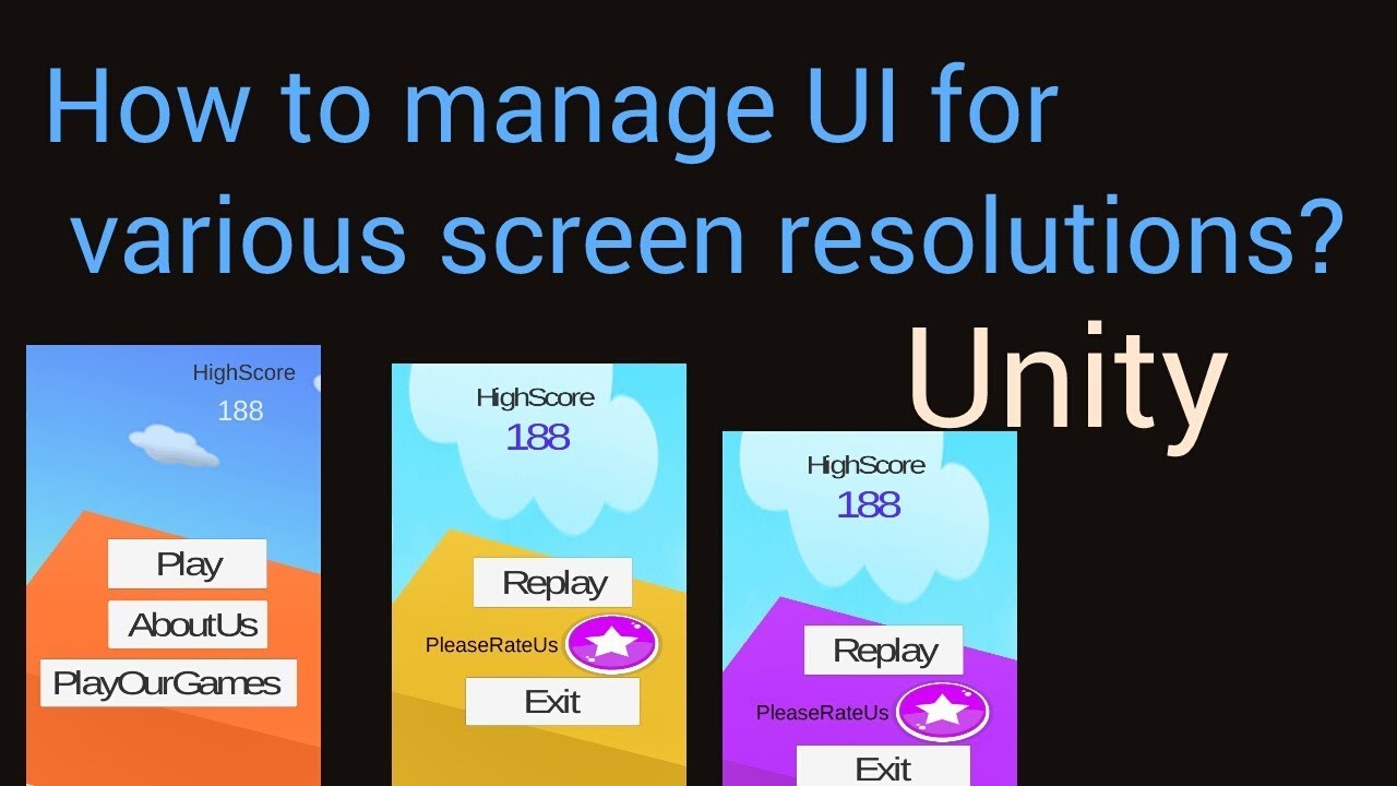 How to manage unity UI for all resolution?