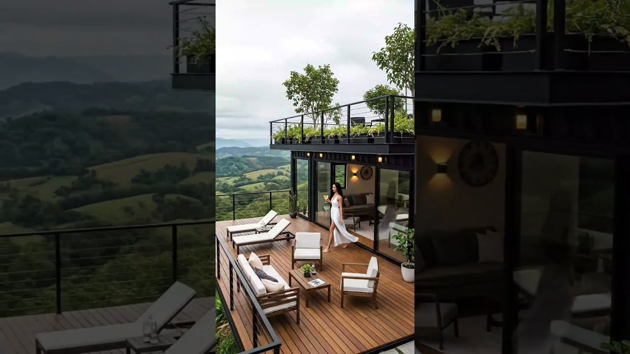 Modern Container Home with Rooftop Garden | Tiny House with Mountain View 🌿🏡✨  #tinyhome #home