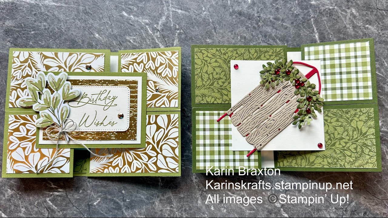 Online Exclusives 2024 Puzzle Slider Fun Folds using Season of Green & Gold & Sophisticated Sled