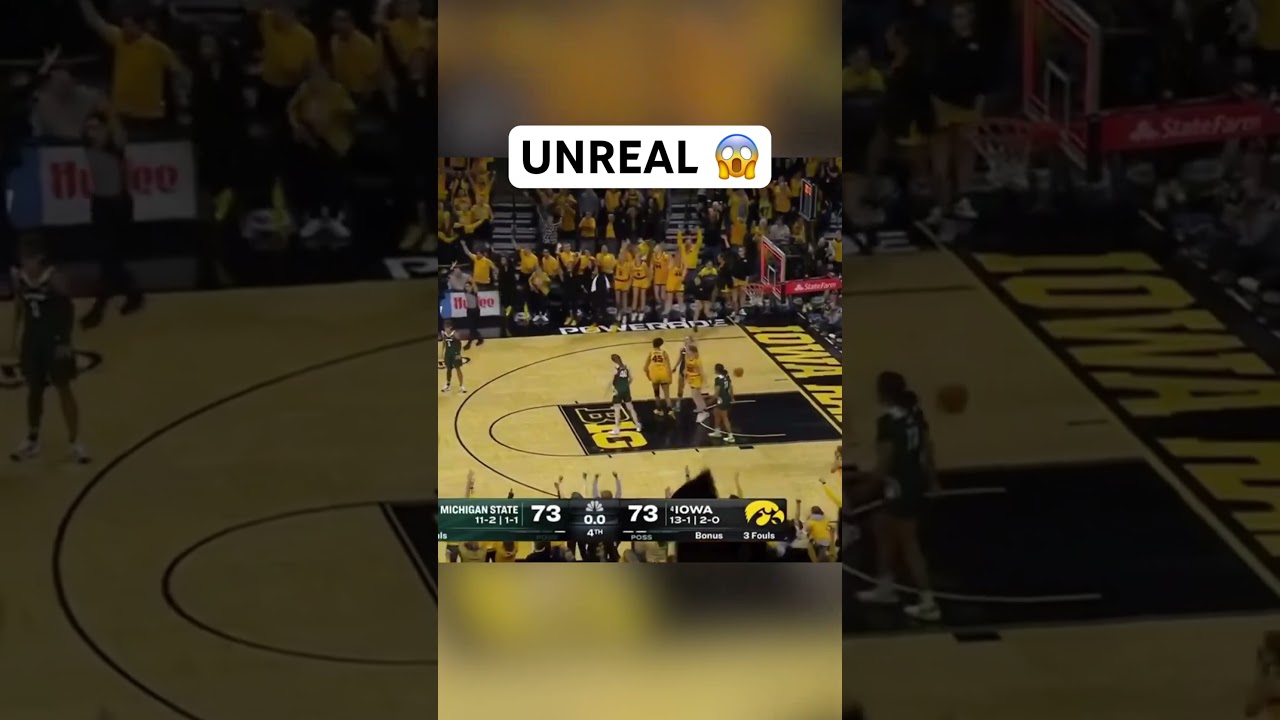 Caitlin Clark Game-Winning Buzzer-Beater from the IOWA LOGO vs Michigan State 🔥 #shorts