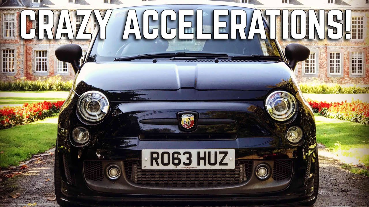 Crazy 250 BHP Modified Abarth 500 Accelerations Mountain Roads Europe