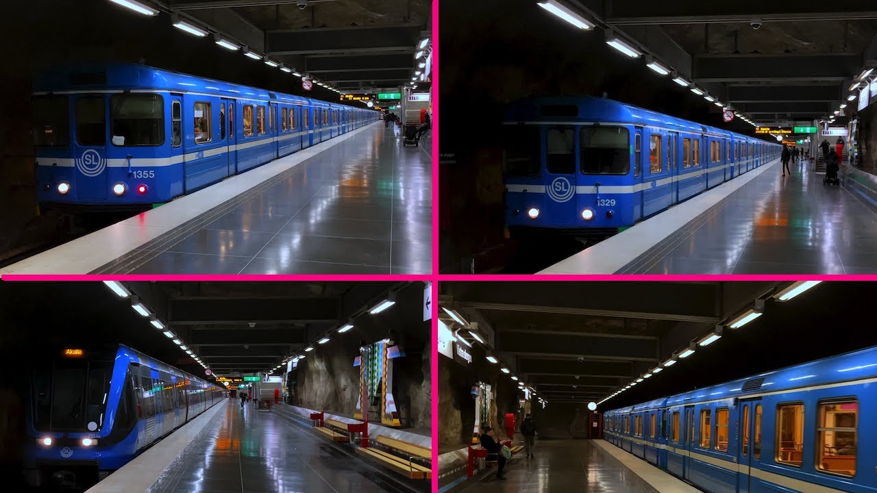 Tunnelbanetåg vid Västra skogen