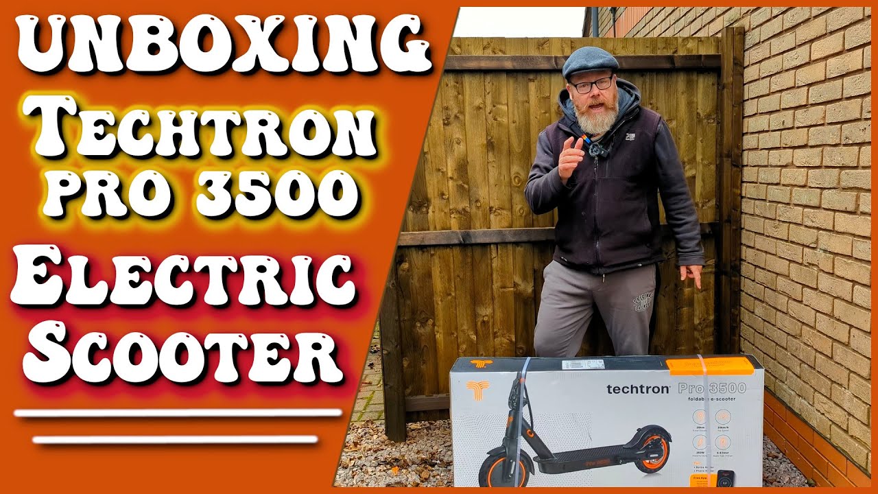 Cheap Electric Scooter Unboxing a Techtron Pro3500 - Test ride Scooter 350 - 700 watt MAX  e scooter