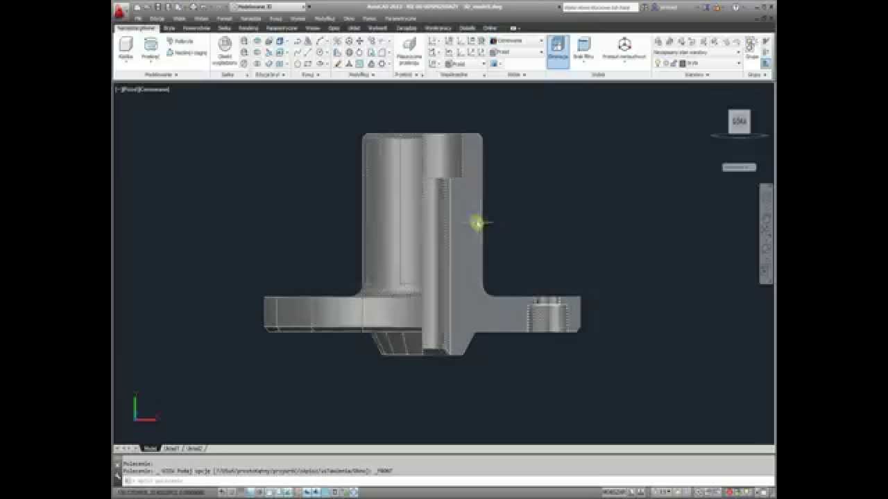 GZK_2_3D (AutoCad 3D 2/7) Półwidok półprzekrój w 3D