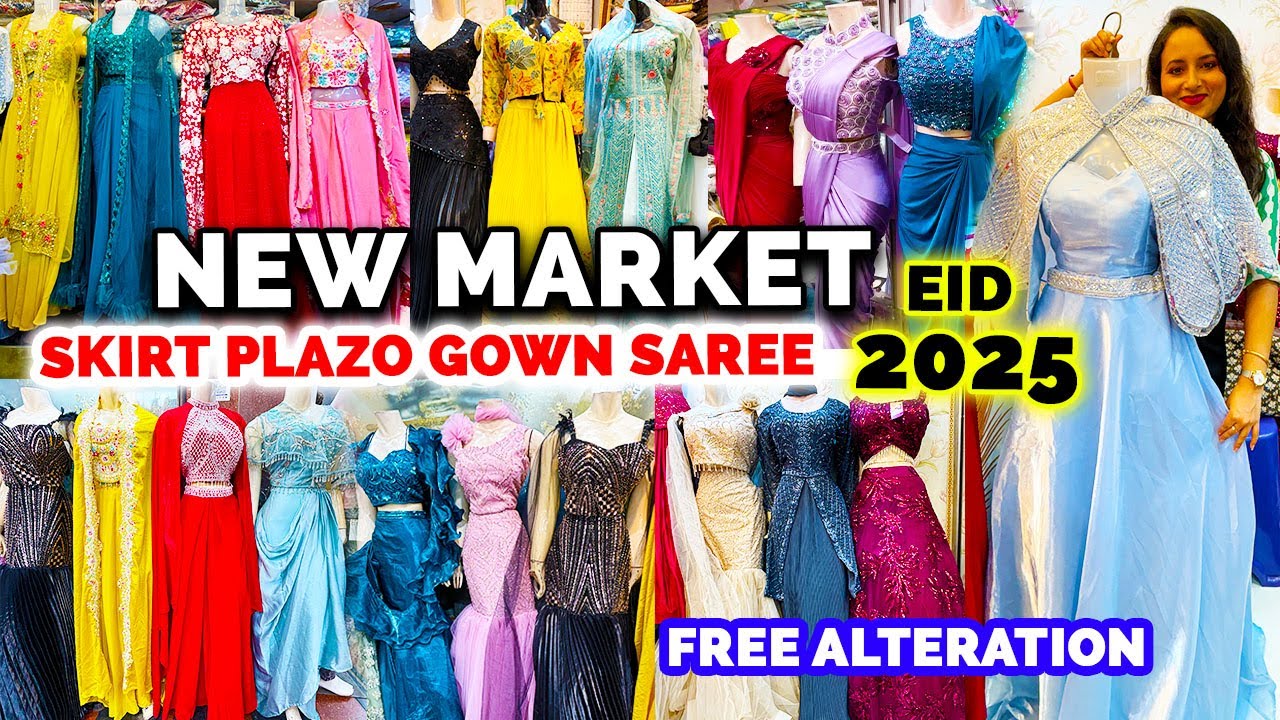 New Market Eid Collection 2025 | Palazzo Crop top Skirt Ready to Wear Saree Gown | Shree Ram Arcade