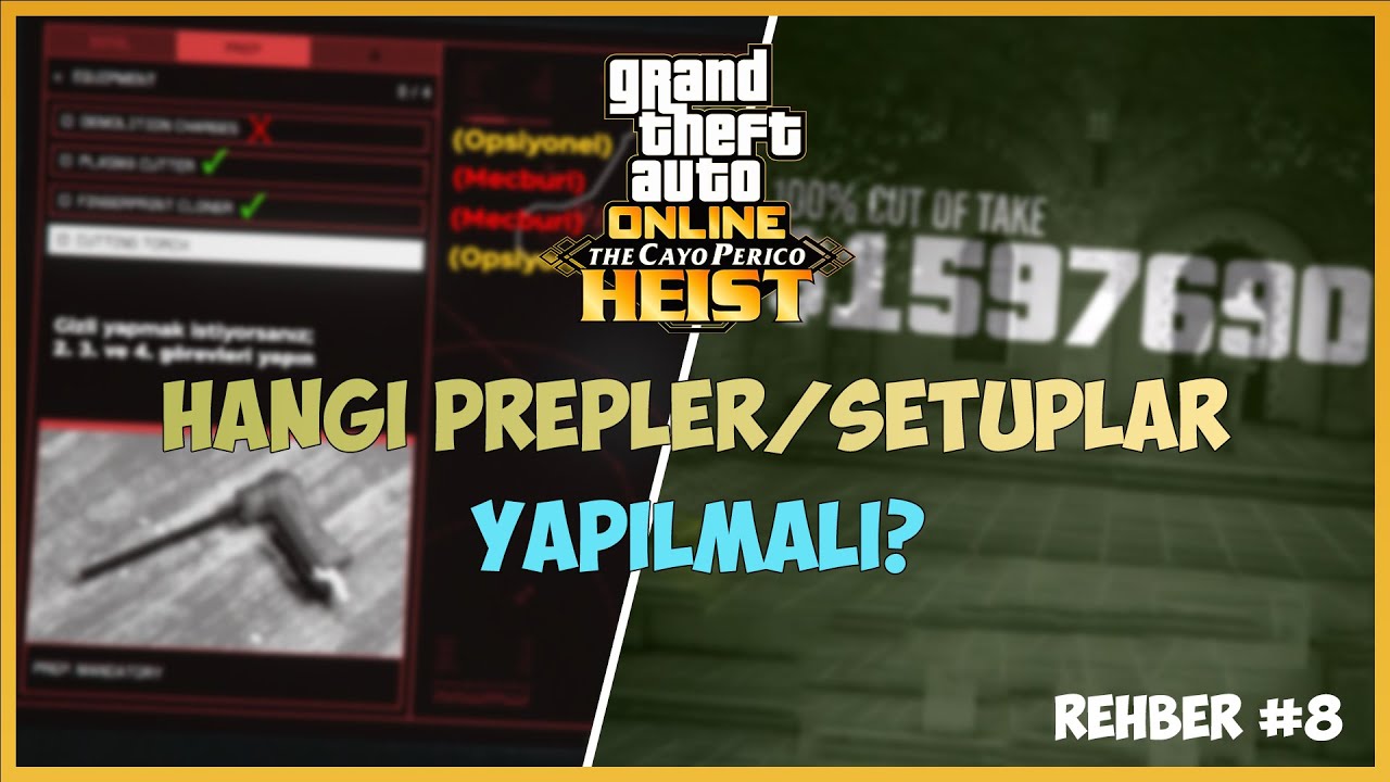 GTA ONLINE - CAYO PERICO HEIST - HANGİ PREPLERİ/SETUPLARI YAPMALISINIZ? - [REHBER #8]