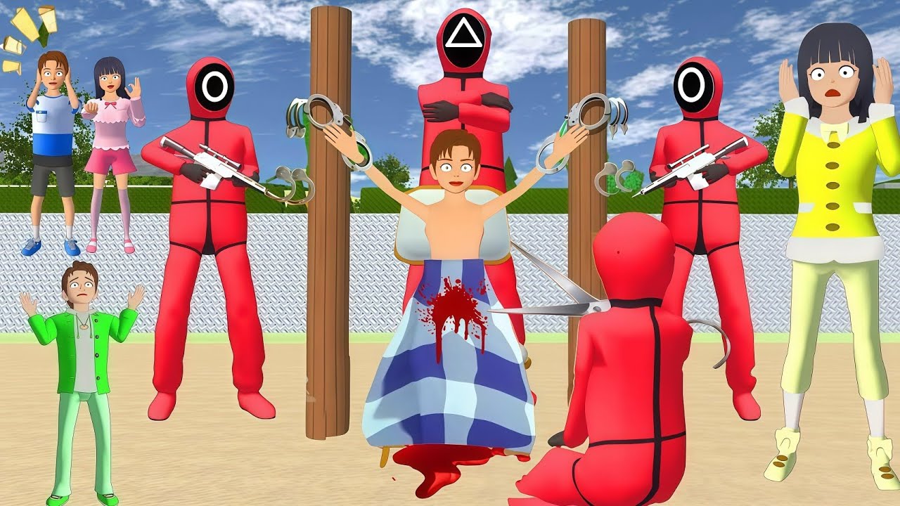 yuta disunat guard squid game pake borg0l yuta jadi gabisa kabur | SAKURA SCHOOL SIMULATOR