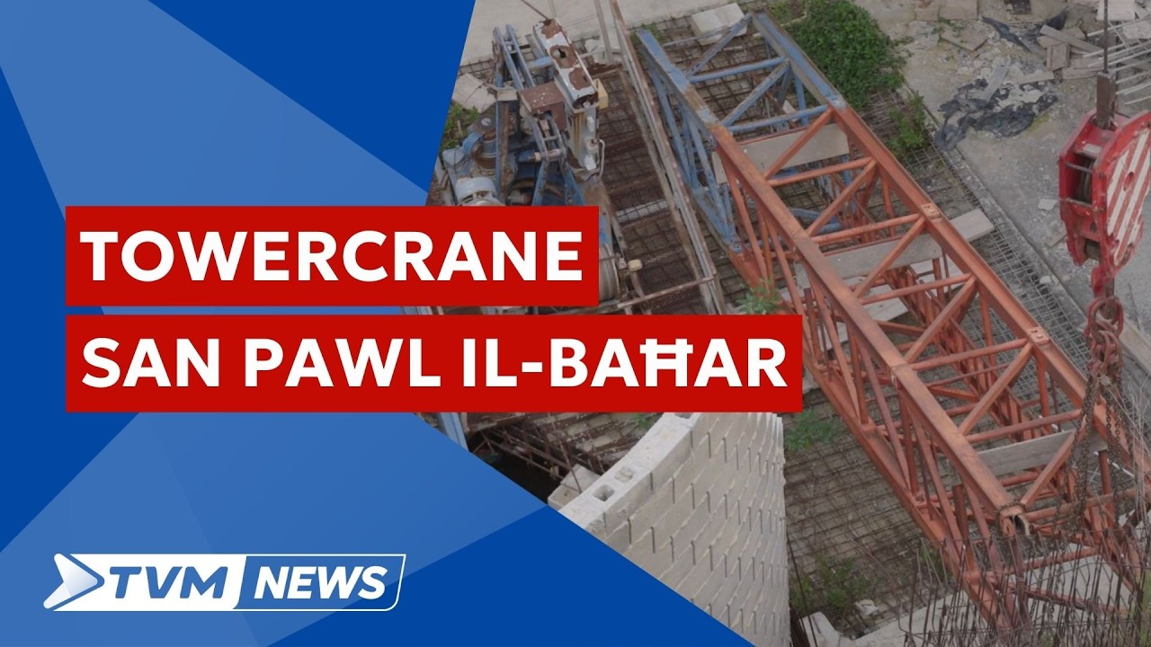 Jiżżarma towercrane abbandunat f'San Pawl il-Baħar li kien qed iħasseb lir-residenti tal-madwar