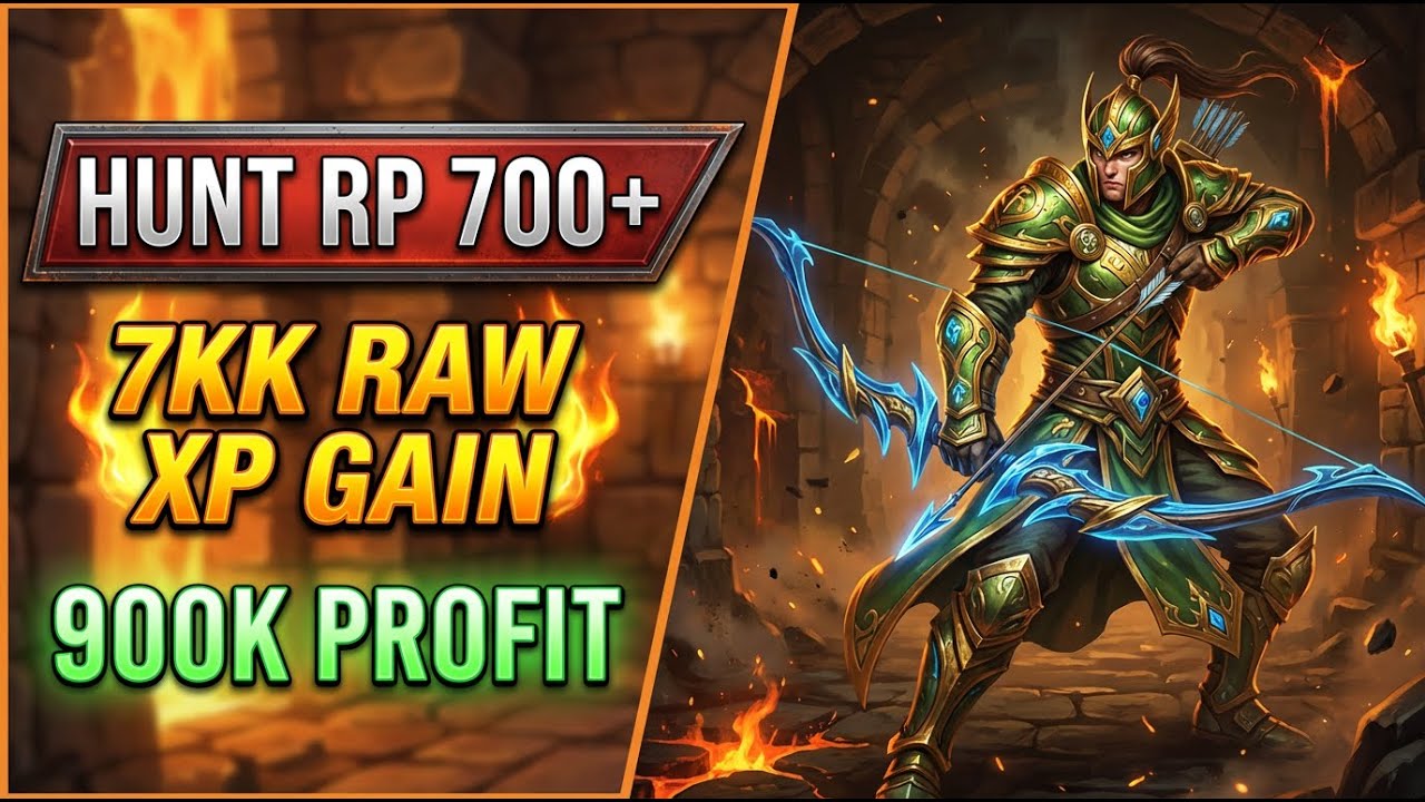 HUNT RP 700+ ROSHAMUUL WEST - 7KK RAW XP GAIN - 900K PROFIT