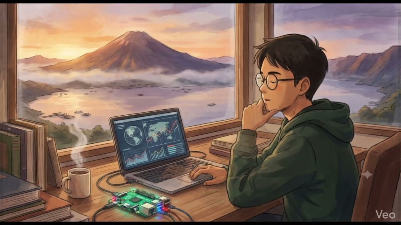 4 HOURS Lo-Fi for Study/Work: Morning in Kintamani, Bali 🇮🇩 (Cozy Mountain Vibe)