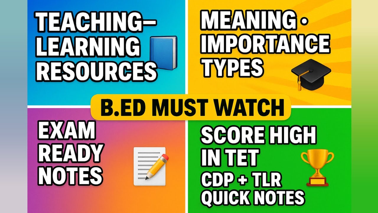 Teaching&ndash;Learning Resources | Full Notes | B.Ed / D.El.Ed, #pupilteacher #training #bednotes #viral 