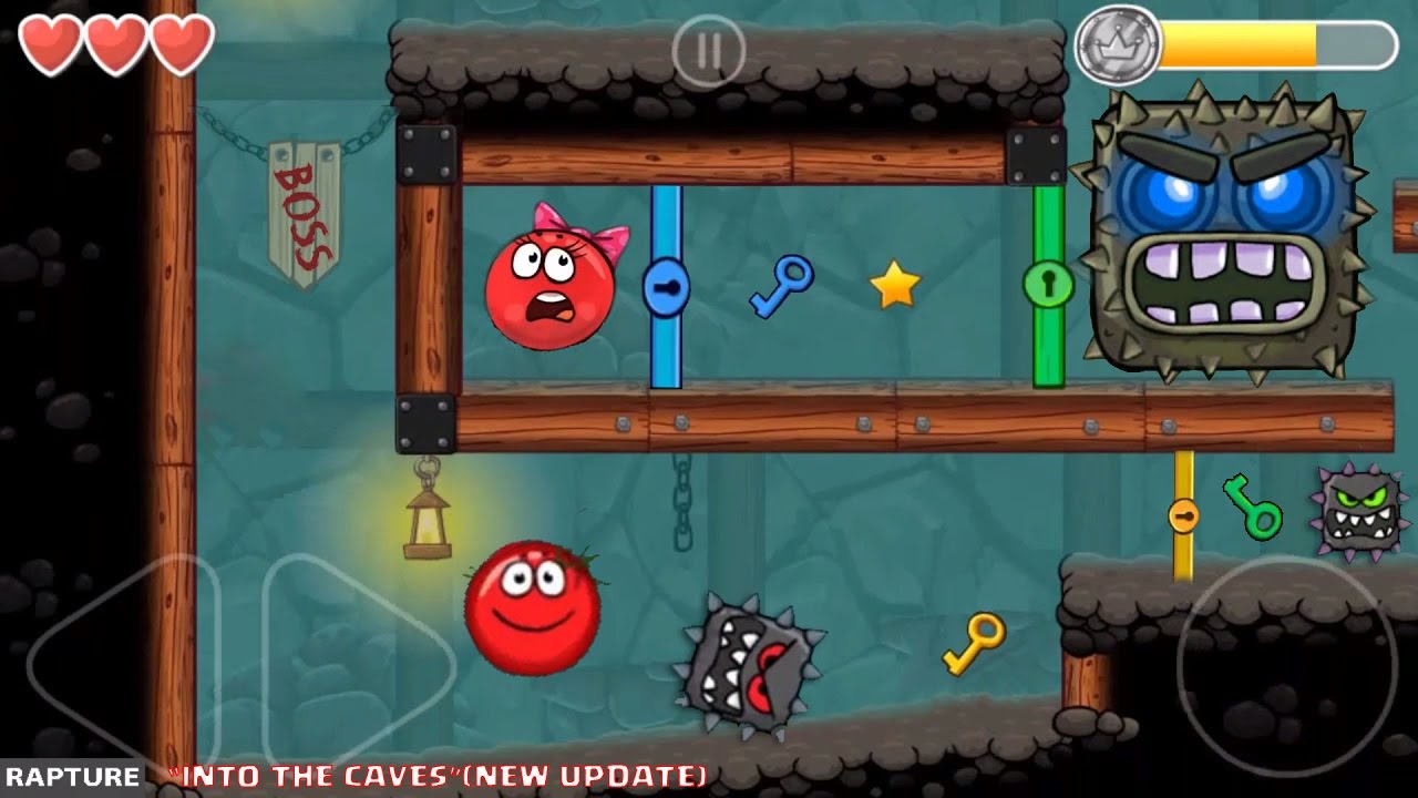 RED BALL 4 - 'INTO THE CAVES' Completed LEVEL 61-75 with Tomato Ball (New Update)