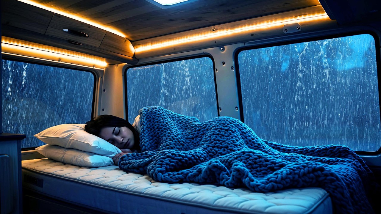 Relaxing Rain and Thunderstorm 🌧️ | Instant Sleep and Stress Relief in Cozy Car Ambience