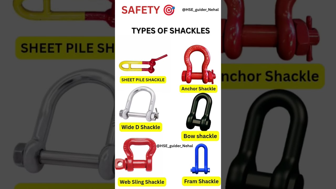 TYPES OF SHACKLES.#hse #music #electrical #important #education #safety #tools#shorts#shackles#tools