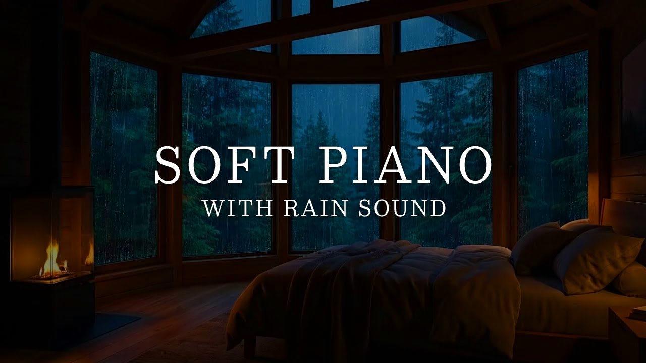 Relaxing Sleep Music for Stress Relief 🌧️ Deep Sleep Music for Heal the Mind & Crackling Fireplace 🔥