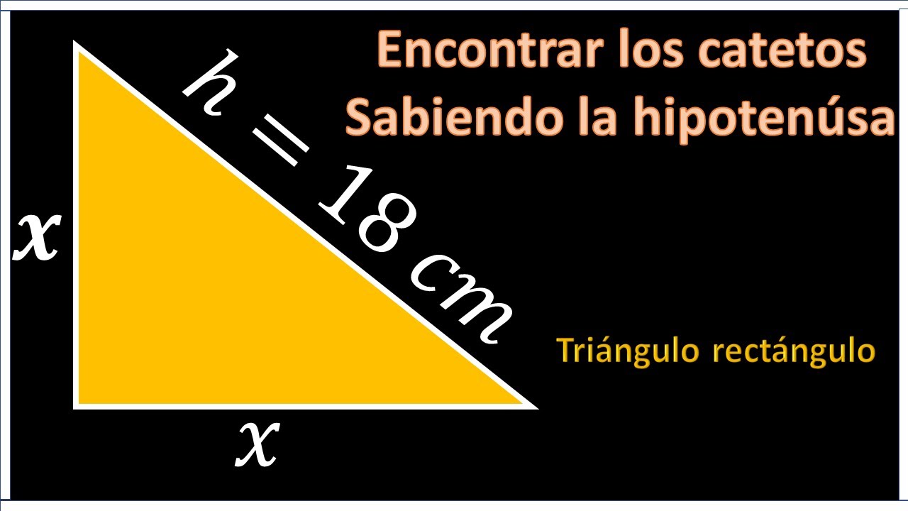 COMO CALCULAR LOS CATETOS TENIENDO LA HIPOTENUSA EN UN TRIANGULO RECTANGULO.