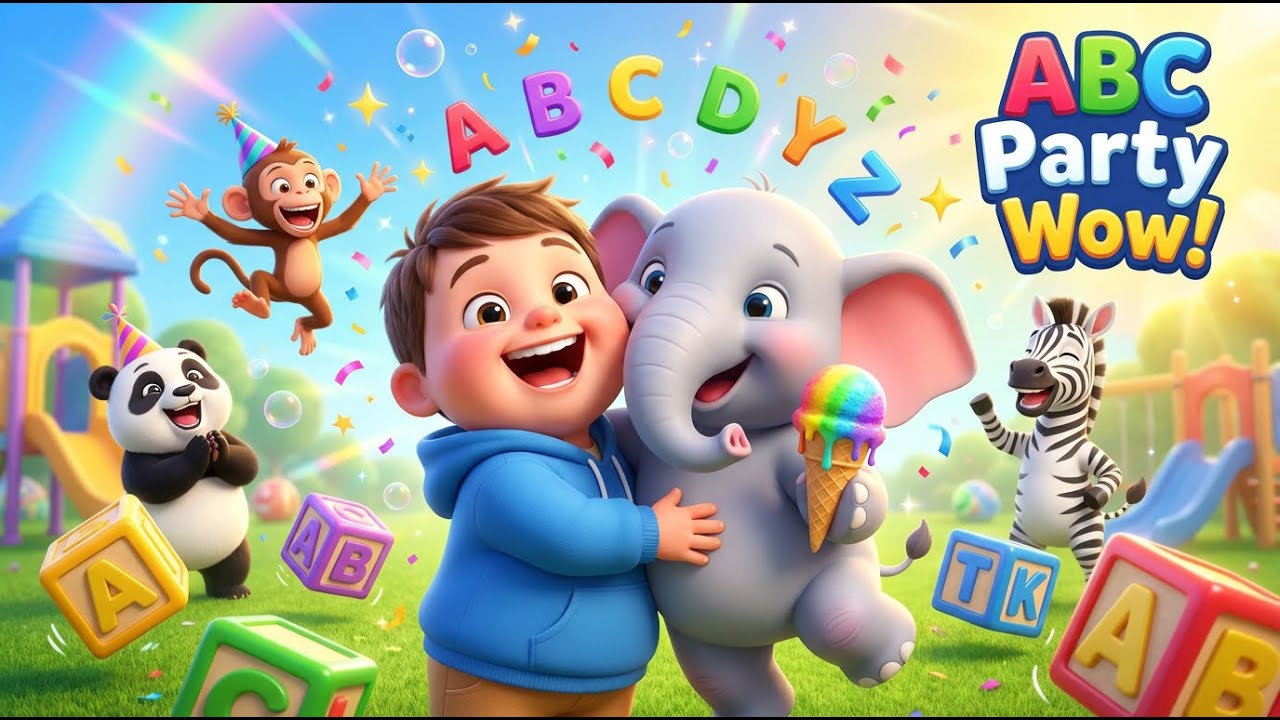 Learn ABC with Elephant 🐘 | Aa Ba To Za Cartoon Song for Babies