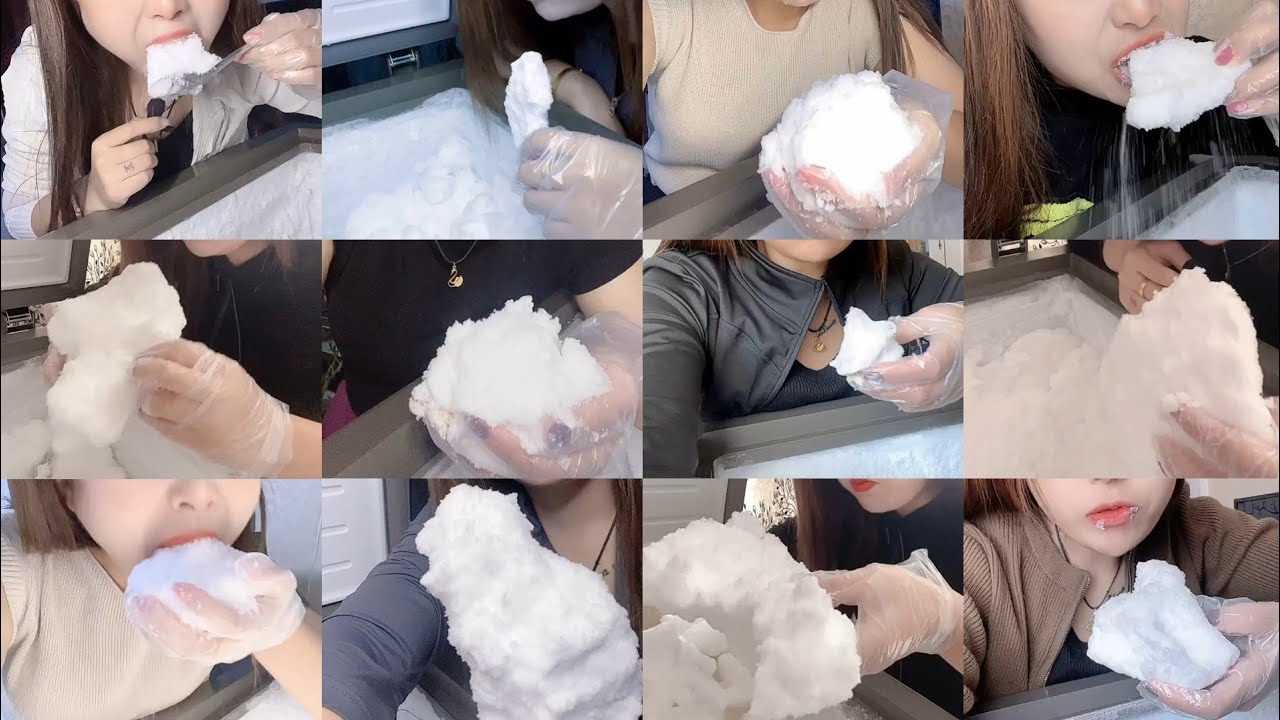 [ONLY BITES]-HER SHAVED ICE | WHITE ICE | SOFT & SQYEAKY | FREEZER FROST | OPEN FREEZER | ICE ASMR