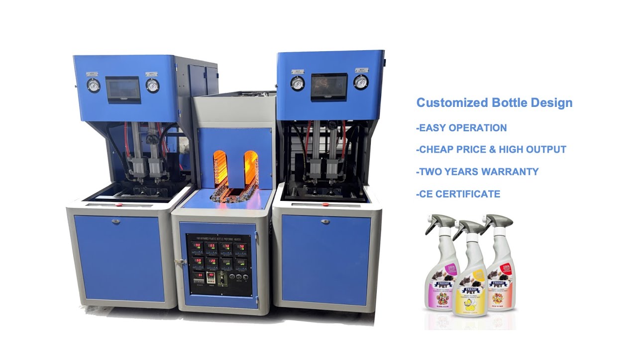 Semi-Auto 2-Cavity Blow Molding Machine for PET Bottles (Up to 3L) | Affordable & Easy to Use