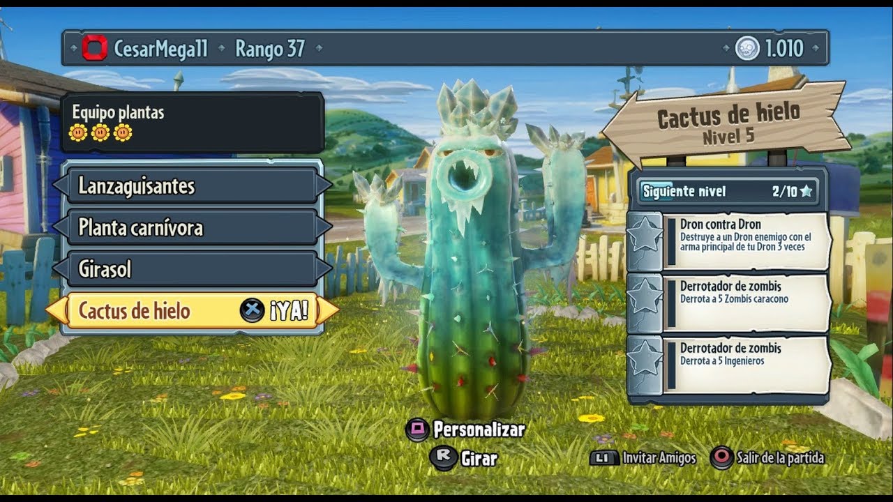 PLANTS VS ZOMBIES GARDEN WARFARE CACTUS DE HIELO EN ACCIÓN