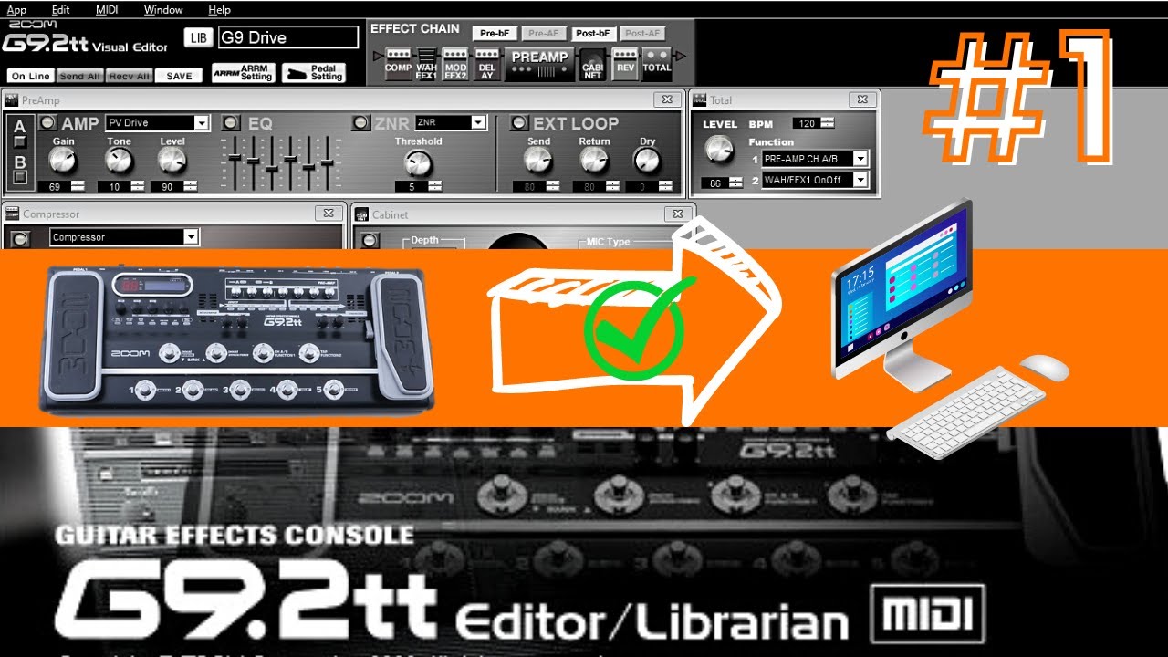 Como CONECTAR zoom G9.2tt a PC por MIDI