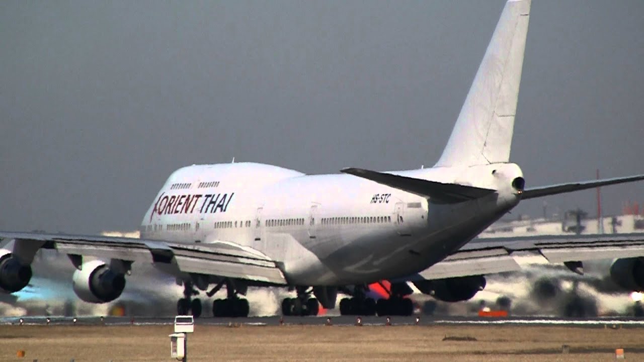 Orient Thai Airlines Boeing 747-412 HS-STC Take off at Narita