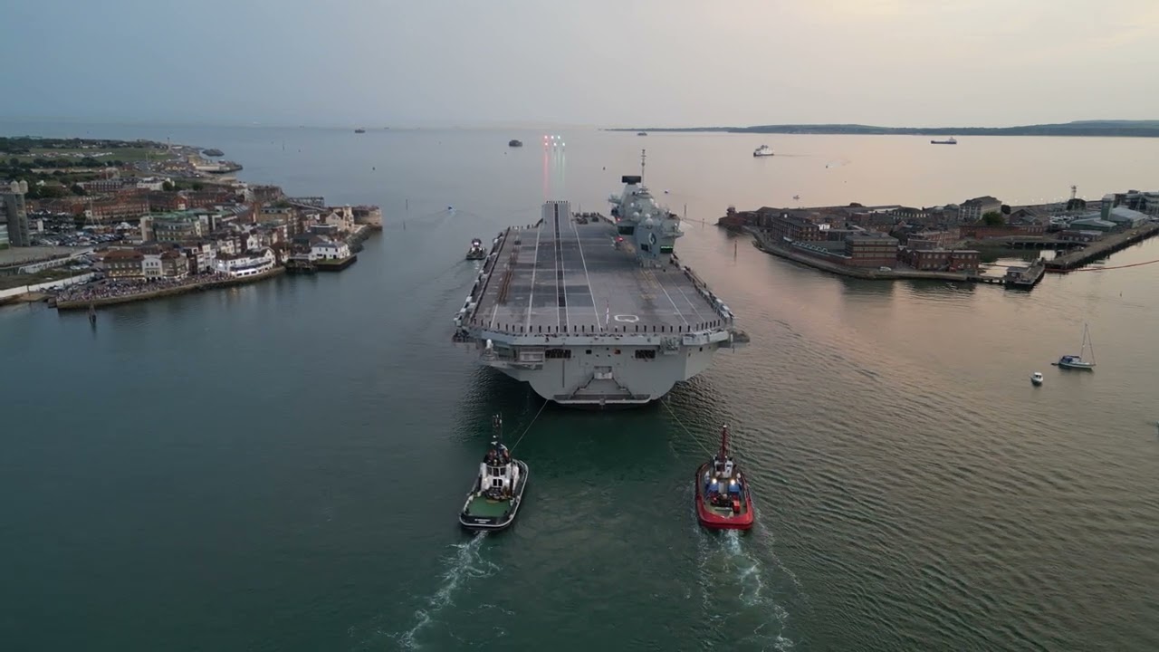 HMS Queen Elizabeth Leaving Portsmouth Harbour