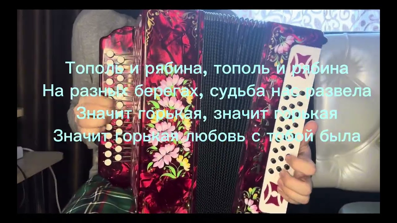 «Тополь и рябина» разбор на гармони по цифрам 