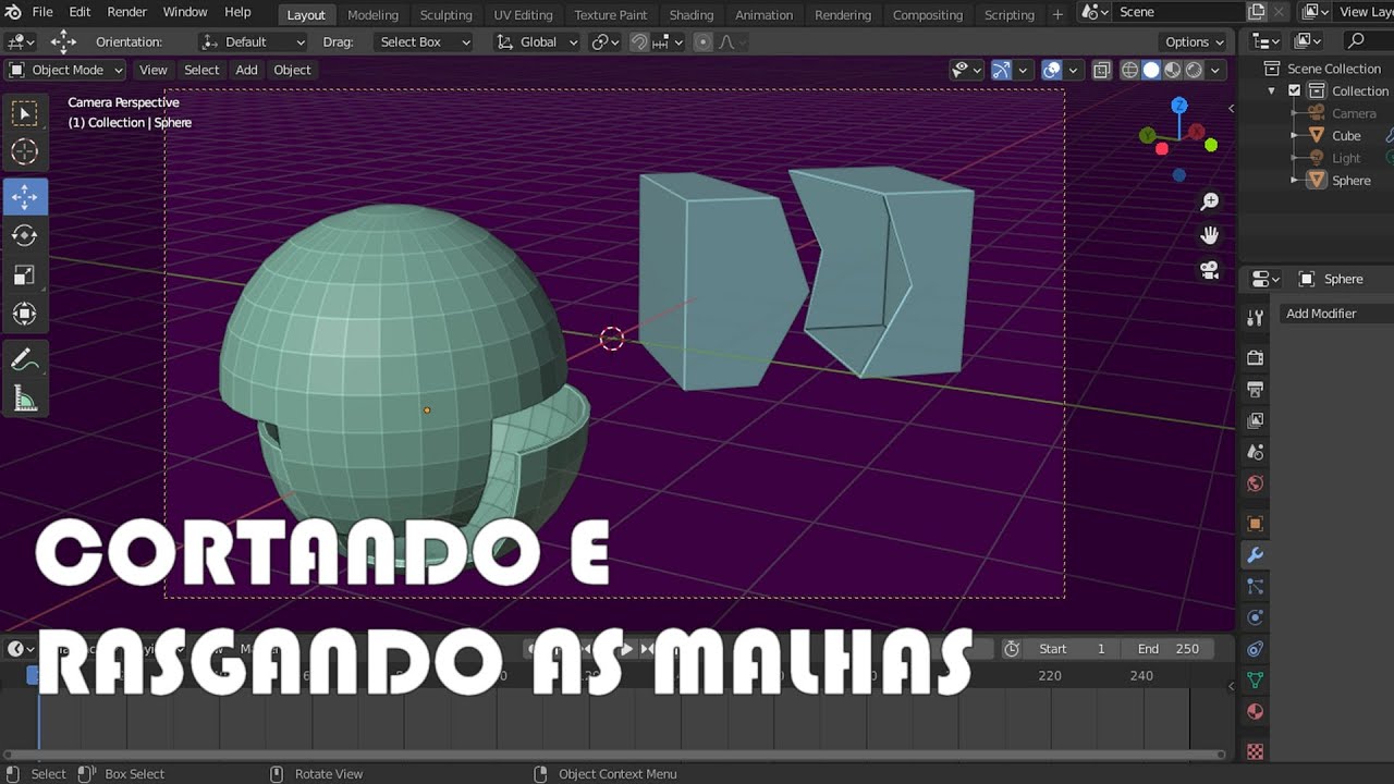 Blender 3D - CORTANDO E RASGANDO AS MALHAS
