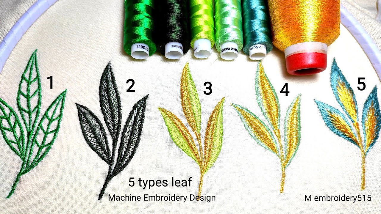 5 type leaf embroidery design Machine Embroidery industrial zigzag machine