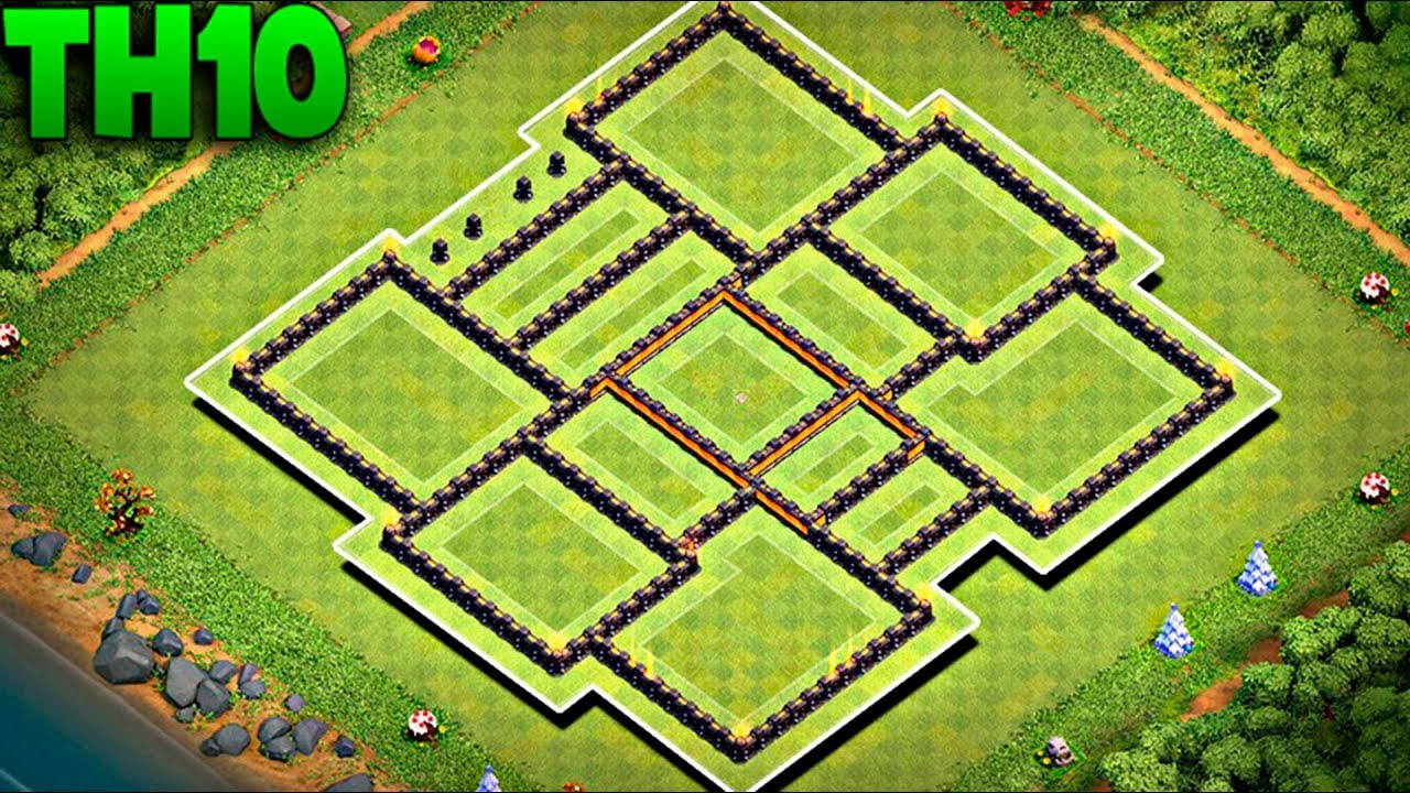 ALDEA DE FARMING | HÍBRIDA | Ayuntamiento 10 | TH10 | Diseño De Aldeas | 2018 | YuniorYT