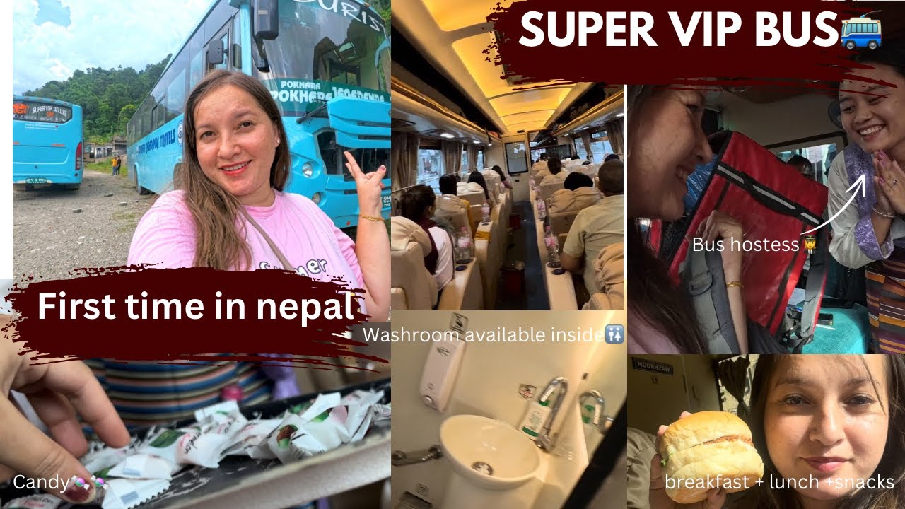 Super VIP Bus :  First Time in Nepal | Bus hostess | Luxury travel | food & washroom service inside