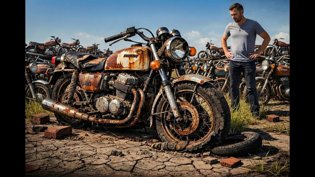 Abandoned 1969 Honda CB750 Found in Motorcycle Scrapyard 😱