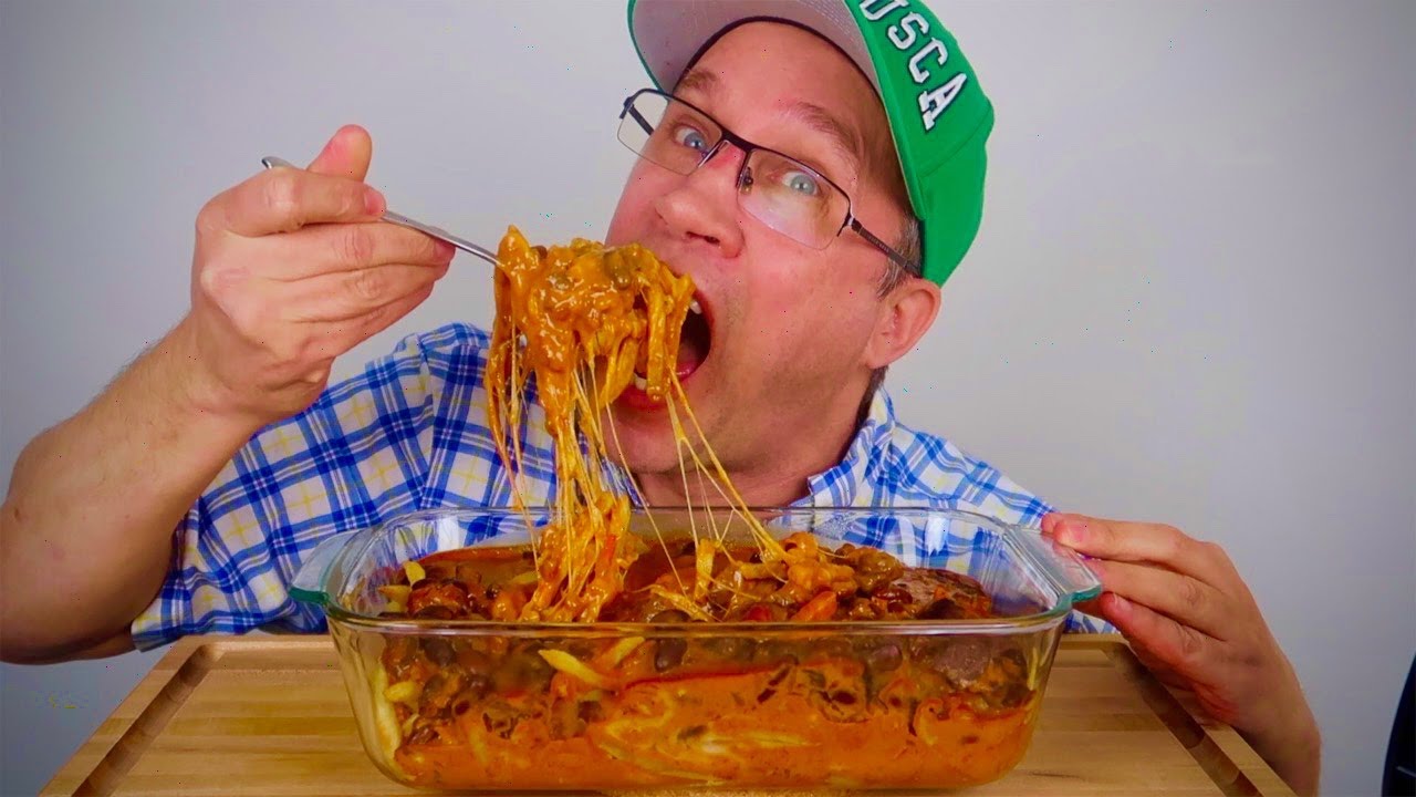 ASMR • Chili • Cheese • Fries • Mukbang   Feast ( eating sounds  )