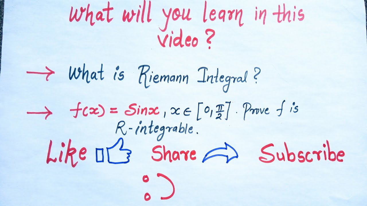 4. Reimann Integral | Definition | Example | Ravina Tutorial