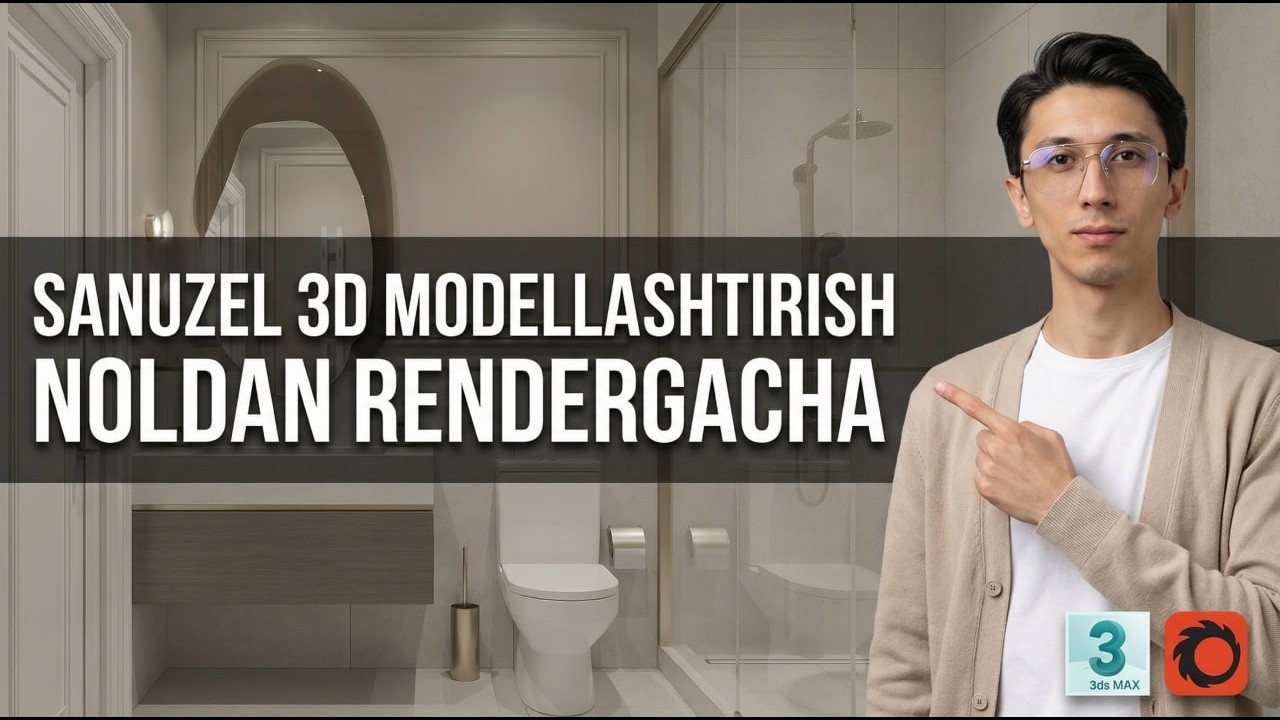 Sanuzel 3D modellashtirish NOLDAN RENDERGACHA  4 - dars | 3ds Max  Javokhir 3d