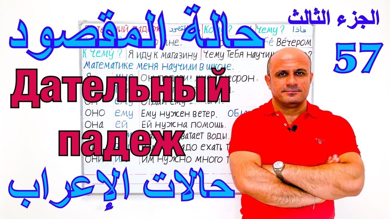 (57) حالة المقصود في اللغة الروسية - الجزء الثالث | حالات الاعراب في اللغة الروسية | Дательный падеж