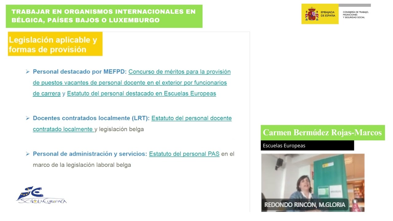 TRABAJAR EN ORGANISMOS INTERNACIONALES EN BÉLGICA, PAÍSES BAJOS O LUXEMBURGO. CARMEN BERMÚDEZ