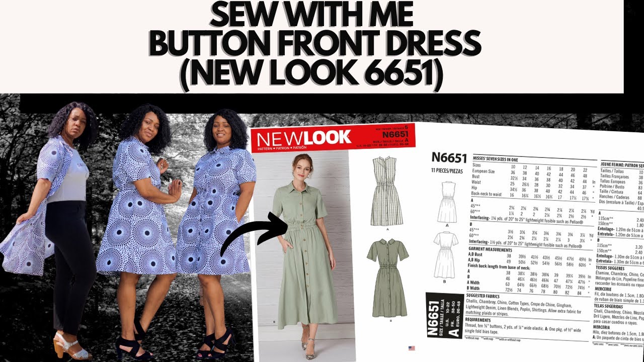 #64:  Sew With Me | Button Front Dress (New Look N6651)