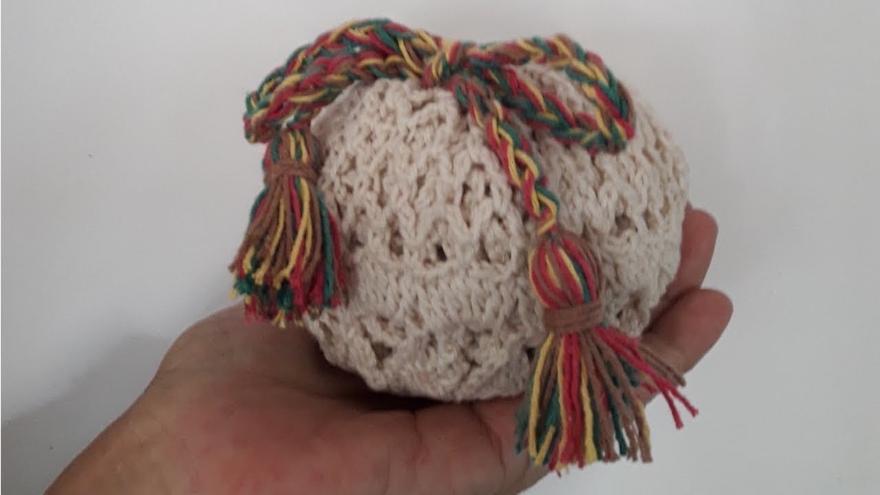 Sacola que vira bolinha - croche