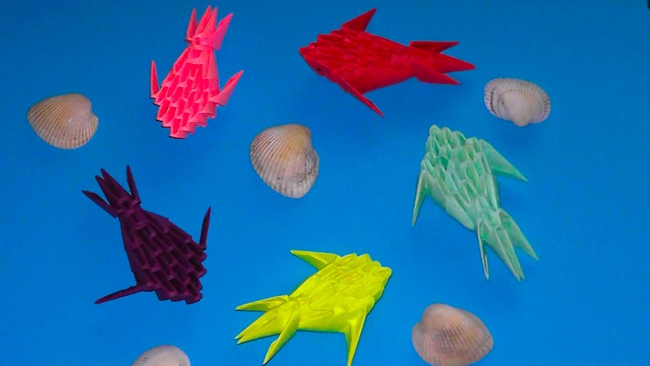 How to make a paper small fish. 3D origami master class (tutorial) for beginners