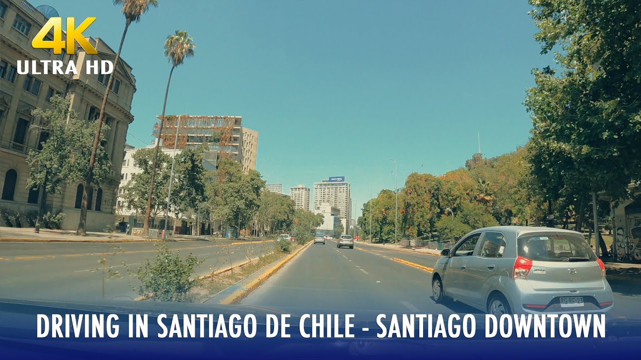 Driving in Santiago de Chile: From Ñuñoa to Santiago Downtown | 4K 50fps