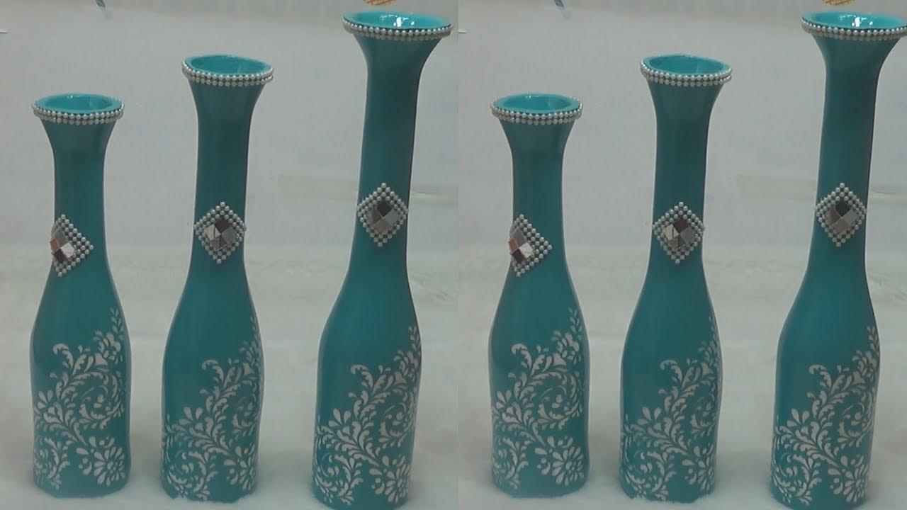 RECICLE E VENDA - TRIO DE GARRAFAS DECORADAS