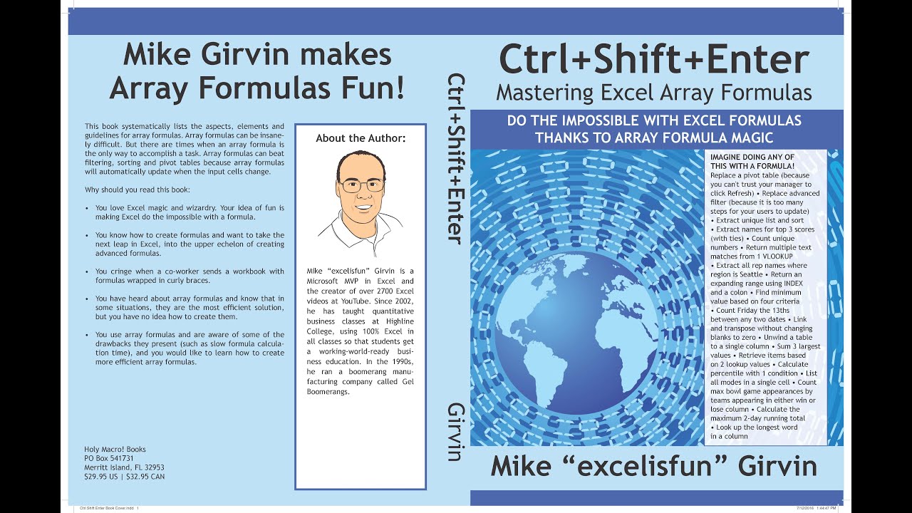 Blue Cover (3rd Printing) Ctrl + Shift + Enter: Mastering Excel Array Formulas Book at mrexcel.com