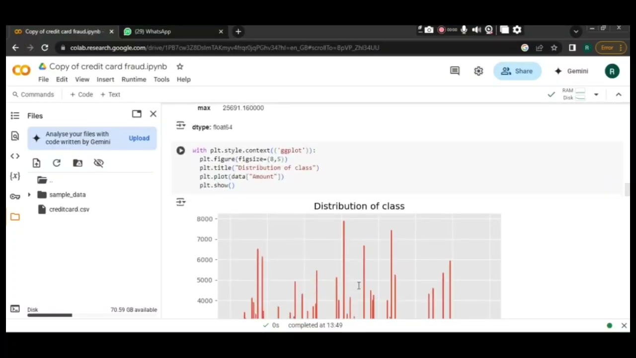 Credit card fraud detection using machine learning on google colab. @infotact-solutions